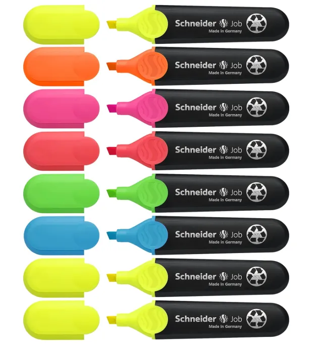 Schneider Job 150 Textmarker sortiert (8er Etui) für 3,81 € inkl. Prime-Versand (statt 7,60 €)