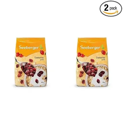 Seeberger Cranberries gesüßt 350 g (Packung mit 2) für 8,98 € inkl. Prime-Versand (statt 12,38 €)