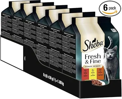 Sheba Portionsbeutel Fresh & Fine  Rind und Huhn (6x50g) ab 6,66 € inkl. Prime-Versand (statt 16,00 €)
