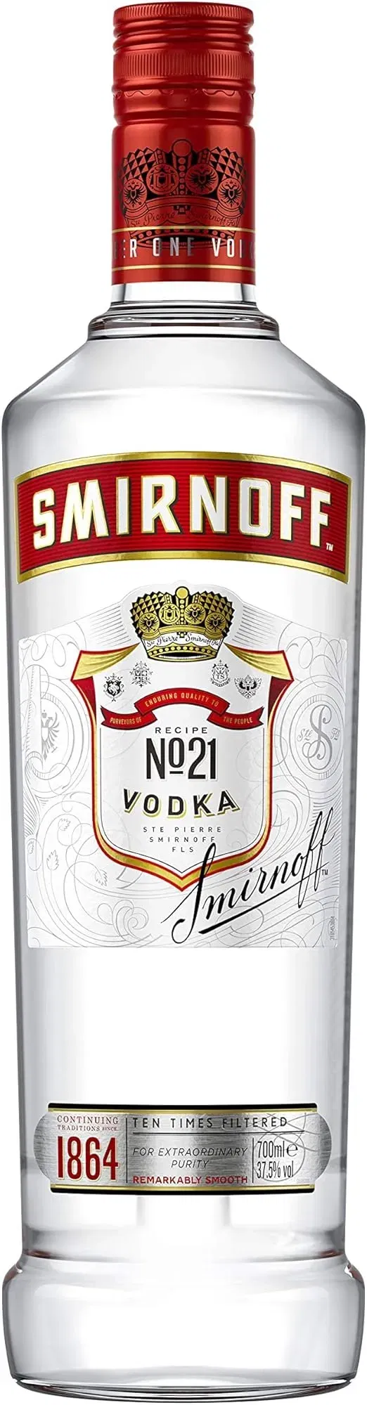 Smirnoff Red Label No.21 Vodka  Premium – Wodka  amerikanischer handgefertigt in den USA 37,5% vol 700ml (Packung mit 6) für 53,94 € inkl. Versand (statt 67,14 €)
