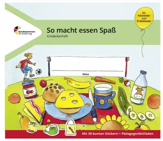 Gratis: Entdeckerheft „So macht Essen Spaß“ für Kitakinder und Erstklässler  + 30 Sticker