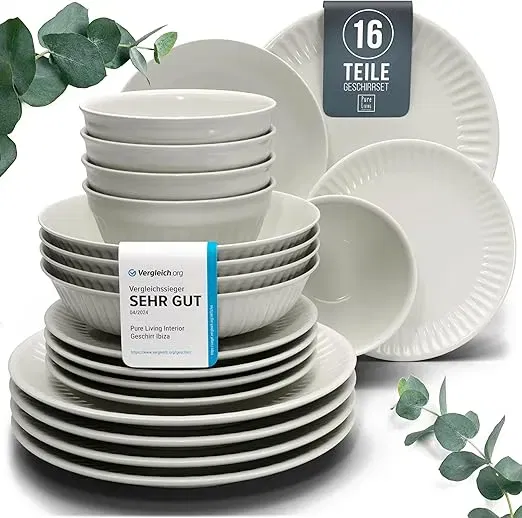 Steingut Geschirrset  Hygge (4 Personen  16 tlg.) für 22,95 € inkl. Prime-Versand (statt 54,95 €)