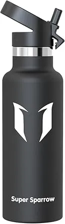 Super Sparrow Trinkflasche Edelstahl – Thermobecher – 350ml 500ml 750ml 1L – FlipFlow Trinkflaschen mit Strohhalm für 12,06 € inkl. Prime-Versand (statt 16,59 €)