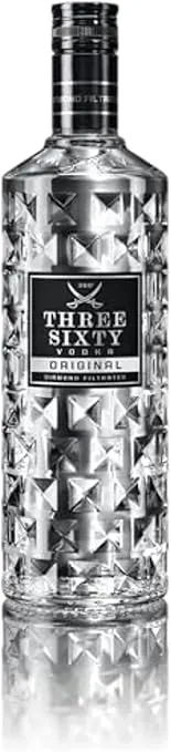 THREE SIXTY VODKA ORIGINAL Diamond filtrated Vodka In der einzigartigen Facettenschliff-Flasche 375 % vol. I 07L für 9,99 € inkl. Prime-Versand (statt 14,49 €)