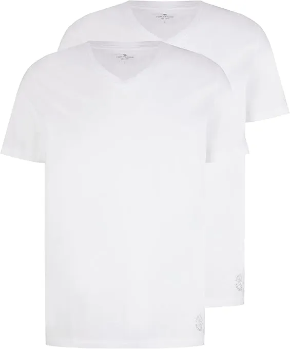TOM TAILOR Herren T-Shirt mit V-Ausschnitt im Doppelpack für 10,46 € inkl. Prime-Versand (statt 13,99 €)