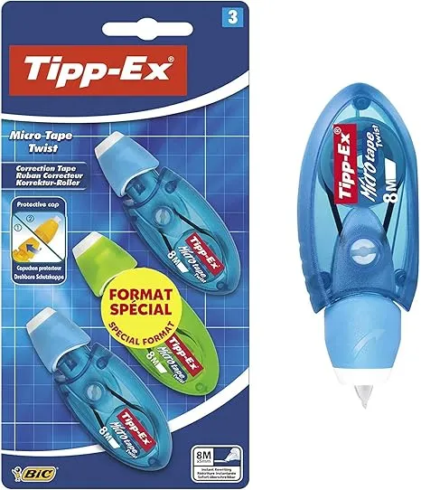 Tipp-Ex Korrekturroller Micro Tape Twist mit Schutzkappe (8 m x 5 mm 3er Pack) ab 5,82 € inkl. Prime-Versand (statt 8,97 €)
