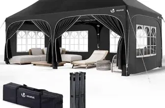 VOUNOT® 3x6m Pavillon Wasserdicht mit 6 Seitenwänden Faltpavillon Stabil Partyzelt Winterfest Gartenzelt Faltbar mit 6 Sandsäcken und Tragetasche Schwarz für 174,90 € inkl. Versand (statt 209,99 €)