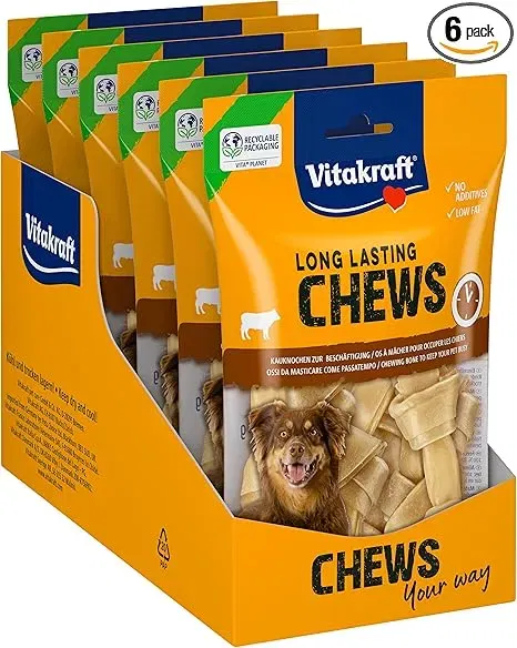 Vitakraft Long Lasting Chews Hundekauknochen (6x173g Kauknochen aus Rinderhaut) ab 16,68 € inkl. Prime-Versand (statt 26,28 €)