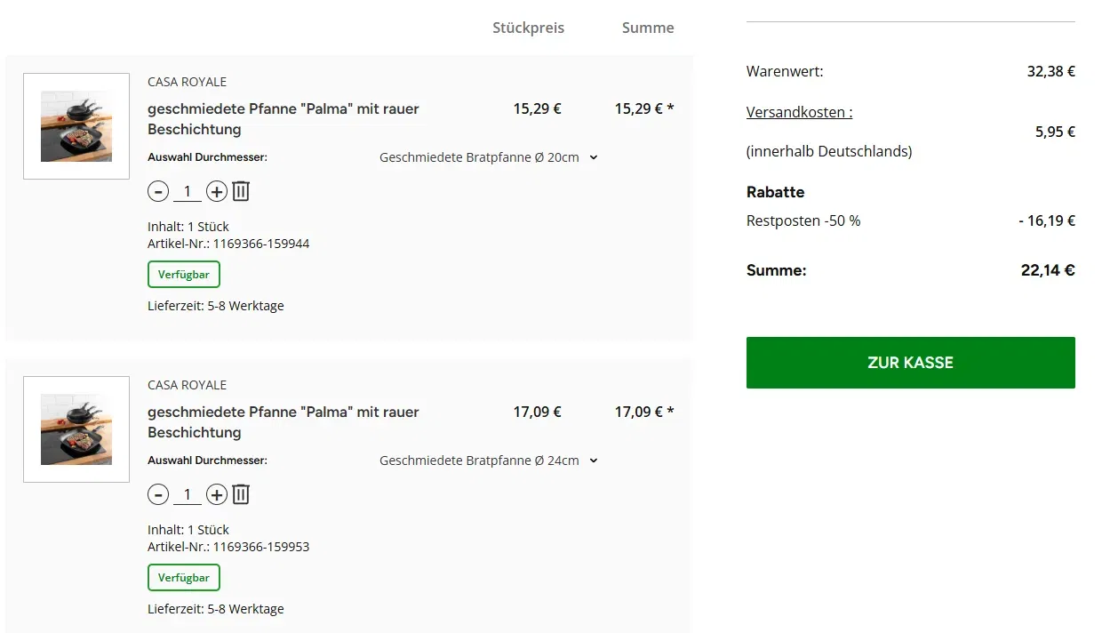 Schnäppchen, Deals Und Rabattcodes Des Tages - Warenkorb Mit Verschiedenen Produkten