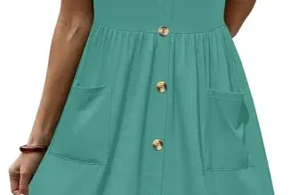 Zeagoo Elegantes Damen Sommerkleid mit V-Ausschnitt (7 Farben, Gr. S bis XL) für 14,99 € inkl. Prime-Versand (statt 29,99 €)