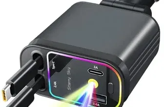 Zigarettenanzünder USB C mit Sternenhimmel Projektor (65W Einziehbares Auto ladegerät 5 in1 USB Adapter) für 12,99 € inkl. Prime-Versand