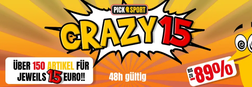 Picksport Festpreis Sale: 150 Produkte für je 15 € zzgl. 4,99 € Versand + 5,5 % Newsletter-Rabatt