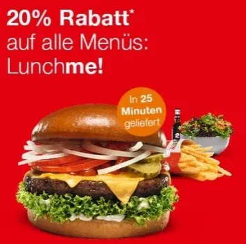 Lunchme! – 20% Rabatt auf euer Mittagsmenü bei burgerme sichern 🥤🍔🍟
