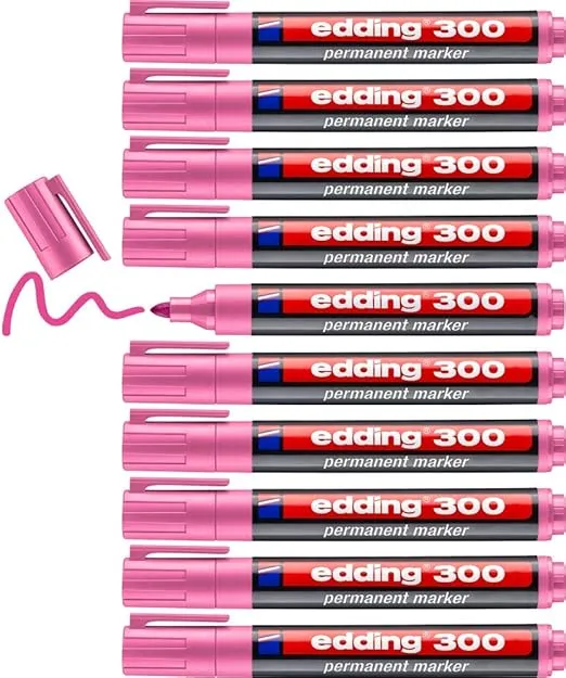 edding 300 Permanentmarker – pink (10 Stifte – Rundspitze 15-3 mm) für 4,84 € inkl. Prime-Versand (statt 10,84 €)