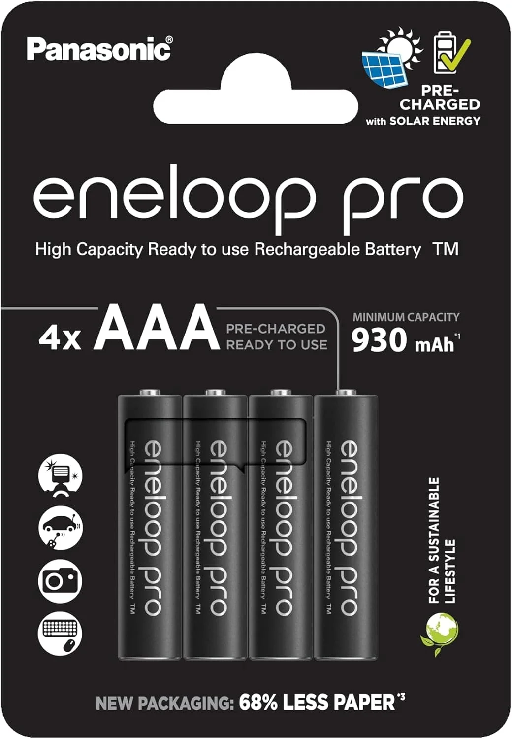 Panasonic eneloop pro AAA 4er-Pack BK-4HCDE/4BE