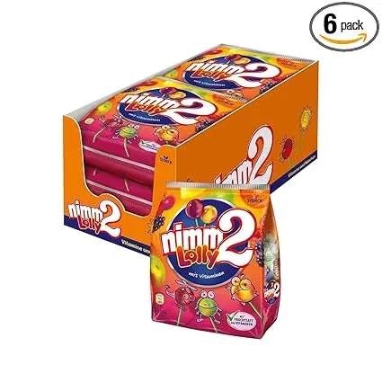 nimm2 Lolly  – Frucht-Stielbonbon mit Fruchtsaft und Vitaminen (6x120g) für 5,57 € inkl. Prime-Versand (statt 8,34 €)