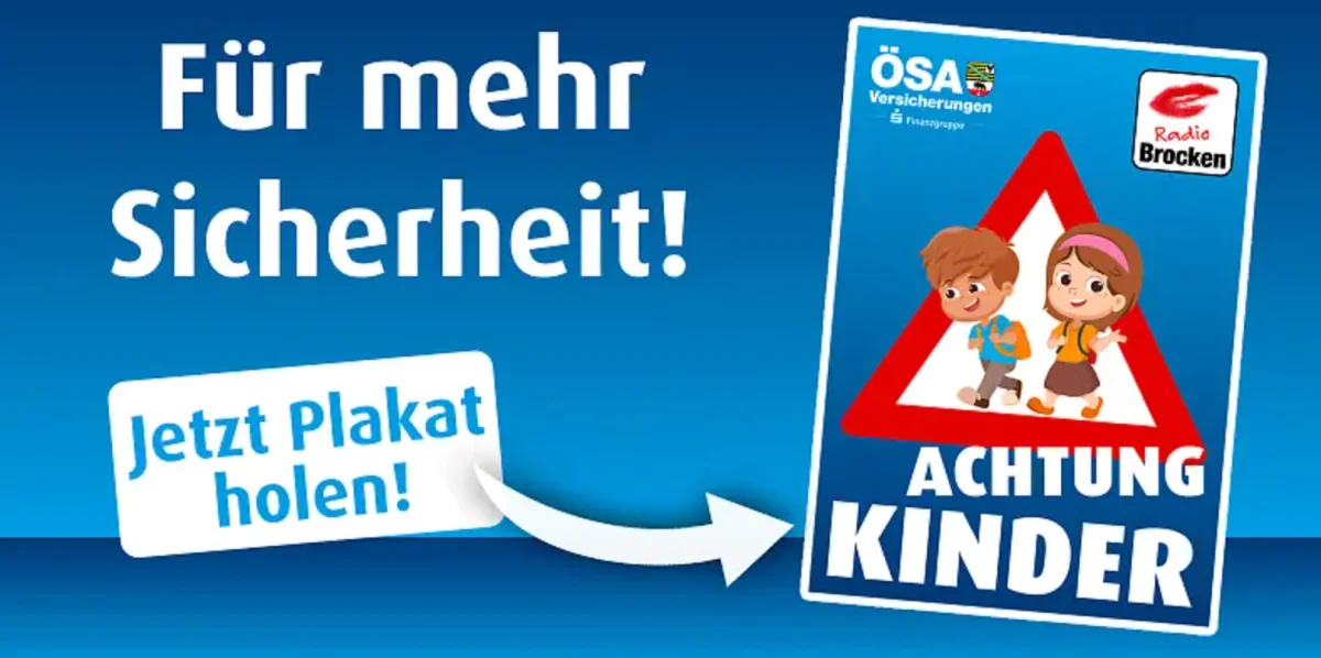 Radio Brocken „Achtung Kinder“-Plakate – kostenlos bestellen