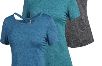 ADOME Damen Kurzarm Sport T-Shirt 3er Pack (5 Farbkombinationen, Gr. S bis Gr. XXL) für 22,39 € inkl. Prime-Versand