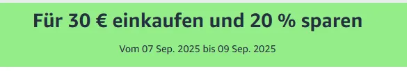 20% Rabatt bei Amazon ab 30 € Einkaufswert