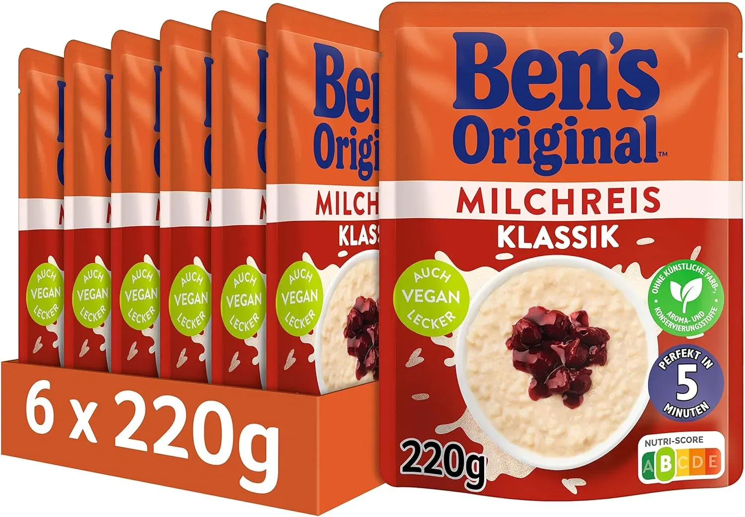 BEN’S ORIGINAL Express Reis Milchreis Klassik 6 Packungen (6 x 220g) ab 7,74 € inkl. Prime-Versand (statt 13,74 €)