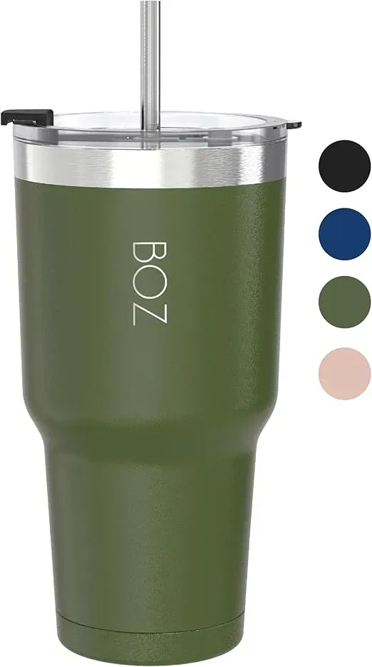 BOZ Tumbler – mit Deckel und Strohhalm (5 Farben 30oz / 900 ml Bpa -frei) für 9,99 € inkl. Prime-Versand (statt 14,99 €)