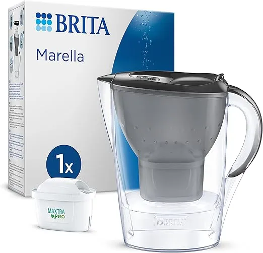 BRITA Wasserfilter-Kanne Marella graphit (2,4l) inkl. 1x MAXTRA PRO All-in-1 Kartusche (inkl. 1x MAXTRA PRO All-in-1 Kartusche) für 12,99 € inkl. Prime-Versand (statt 25,00 €)