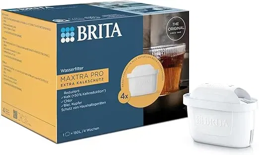 BRITA Wasserfilter Kartuschen MAXTRA PRO Extra Kalkschutz – 4er Pack; Original Ersatzkartusche für alle Kannen Filtert Kalk Ultimativer Geräteschutz ab 15,99 € inkl. Prime-Versand (statt 19,99 €)