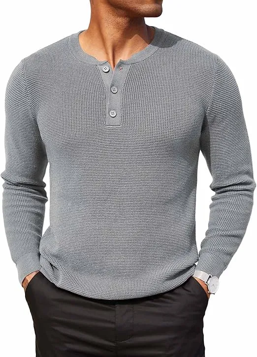 COOFANDY Herren Henley Strickpullover (8 Farben, Gr. S bis XXL) für 14,49 € inkl. Prime-Versand (statt 28,99 €)