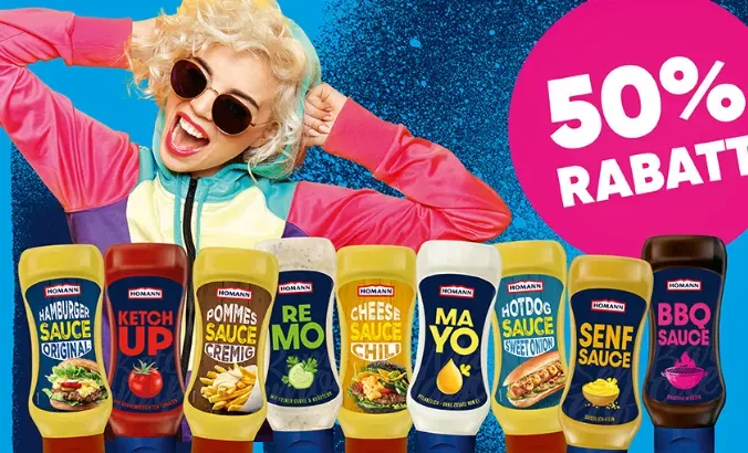 HOMANN Cashback-Aktion 2025: 50 % Geld zurück auf Besties & Snacksaucen [fünf Einlösungen pro Person möglich]