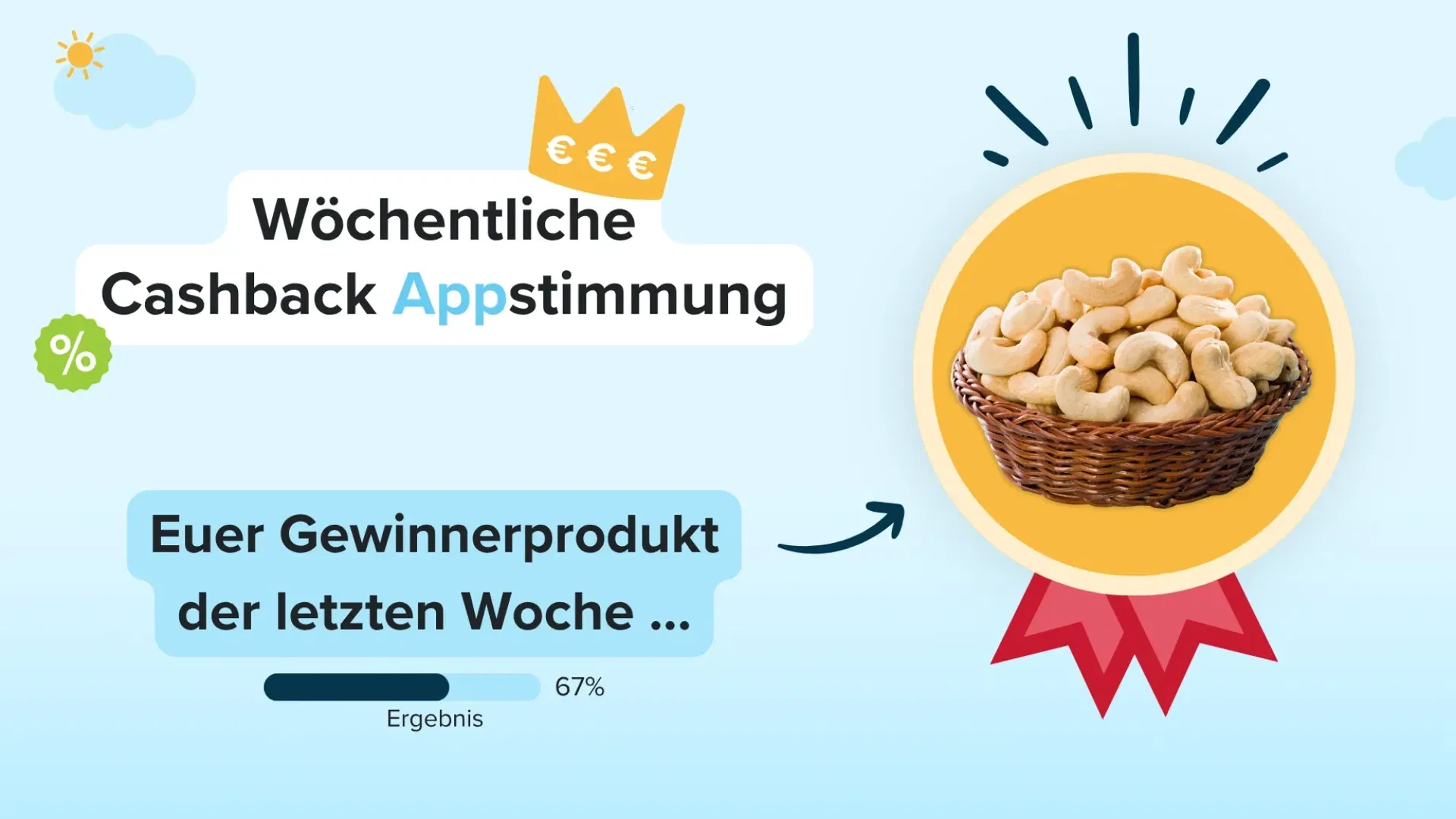 marktguru: 0,60 € Cashback auf Cashews (effektiv 150g verschiedene Sorten für 1,89 € bei Penny bis 16.08.)