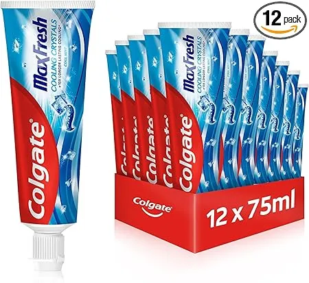 Colgate Zahnpasta Max Fresh Cooling Crystals (12x75ml) ab 17,68 € inkl. Prime-Versand (statt 22,68 €)