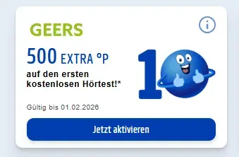 Kostenlos 500 Payback Punkte durch Gratis Hörtest bei Geers