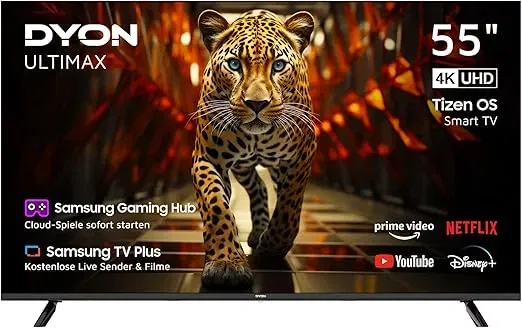 DYON ULTIMAX 55U-TI – 55 Zoll (4K Ultra-HD Smart TV mit Samsung Tizen OS Triple Tune) für 279,99 € inkl. Versand (statt 399,00 €)