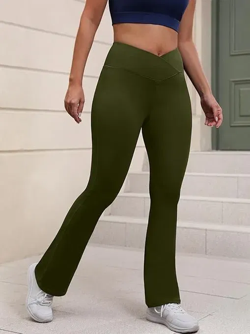 Damen-Workout-Leggings Crossover-V-Ausschnitt (6 Farben, Gr. S bis XL hohe Taille) für 4,50 € inkl. Prime-Versand (statt 9,92 €)