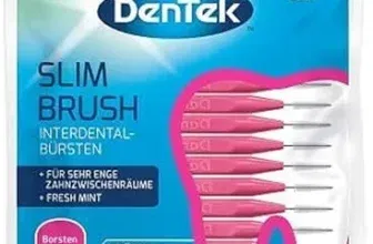 DenTek Slim Brush – Größe 1 – extra fein – für sehr enge Zahnzwischenräume – mit Minzgeschmack und hygienischer Schutzkappe 32 Stück Pink ab 3,19 € inkl. Prime-Versand (statt 3,99 €)