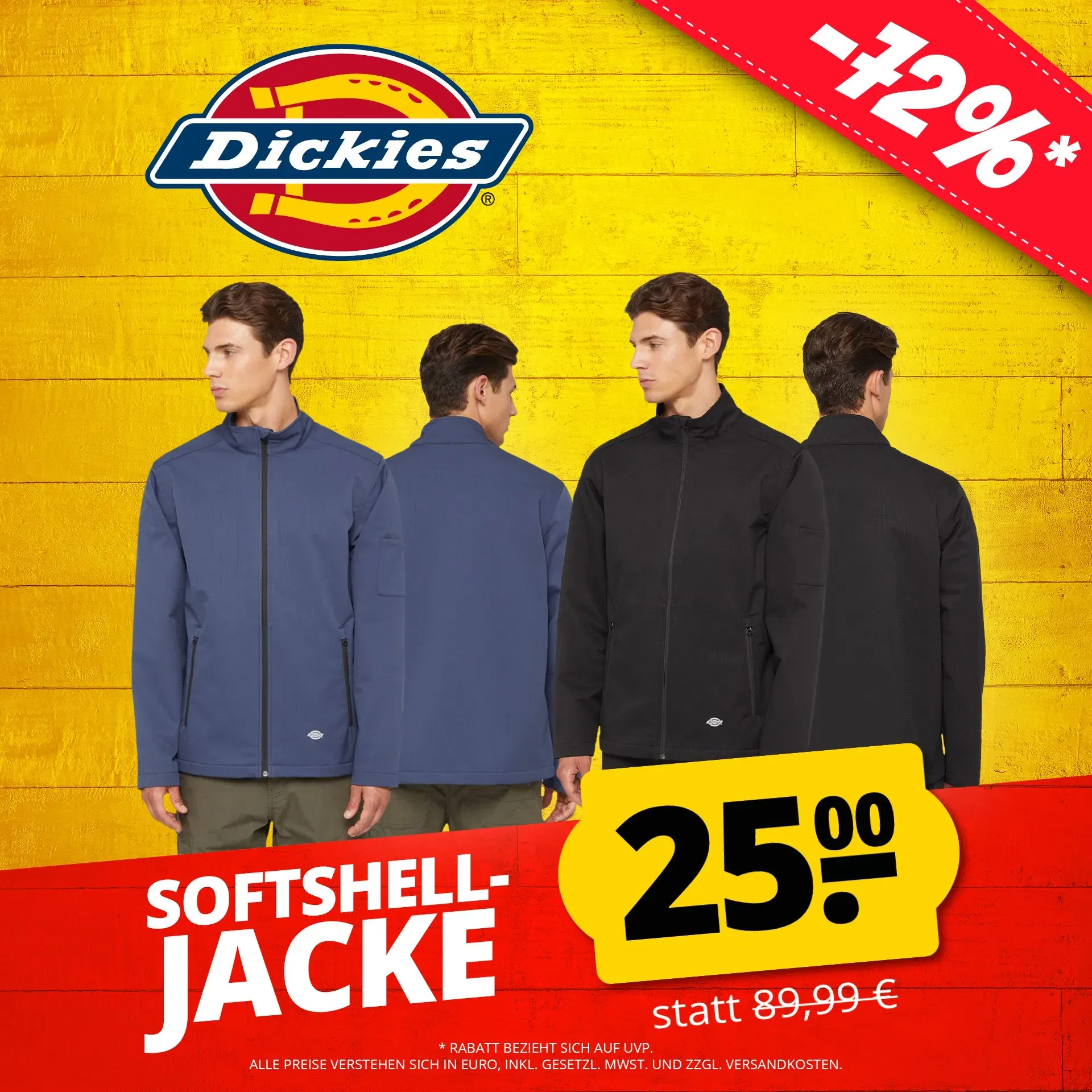 Dickies Core Everyday Herren Softshelljacke (2 Farben, Gr. S bis 3XL) für 29,95 € inkl. Versand (statt 68,00 €)