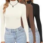 Ekouaer Damen Langarmshirt Mit Rollkragen 3 Pack (3 Farben, Gr. S Bis Xxl) Für 23,99 € Inkl. Prime-Versand (Statt 39,99 €)
