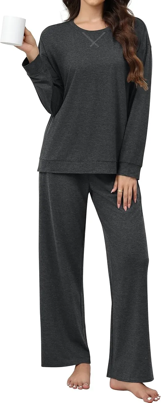 Ekouaer Damen Schlafanzug Lang (6 Farben, Gr. S bis XXL) für 20,39 € inkl. Prime-Versand (statt 33,99 €)