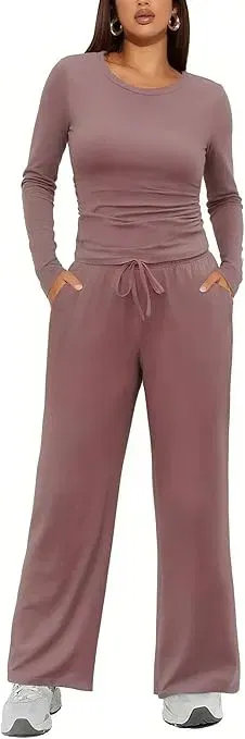 Ekouaer Damen Schlafanzug Lang (8 Farben, Gr. S bis XXL) für 14,84 € inkl. Prime-Versand