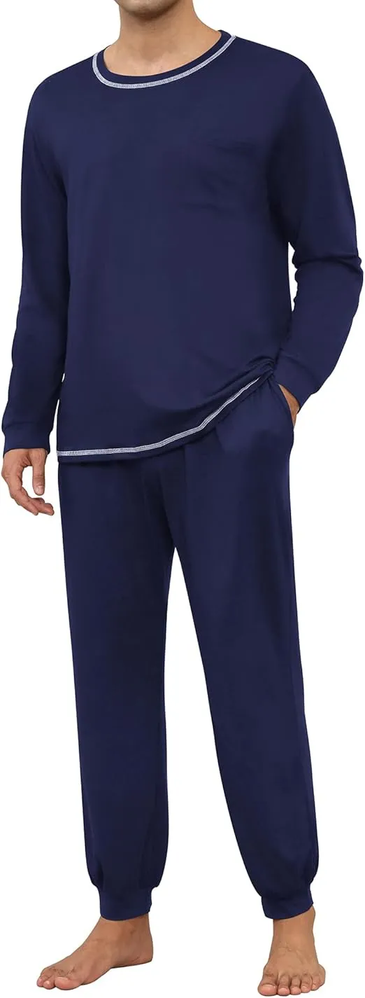 Ekouaer Herren Schlafanzug Lang (6 Farben, Gr. XS bis 3XL) für 21,59 € inkl. Prime-Versand