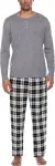 Ekouaer Herren Schlafanzug Langarm Henley Kariert (6 Farben, Gr. S Bis Xxl) Für 19,79 € Inkl. Prime-Versand (Statt 32,99 €)