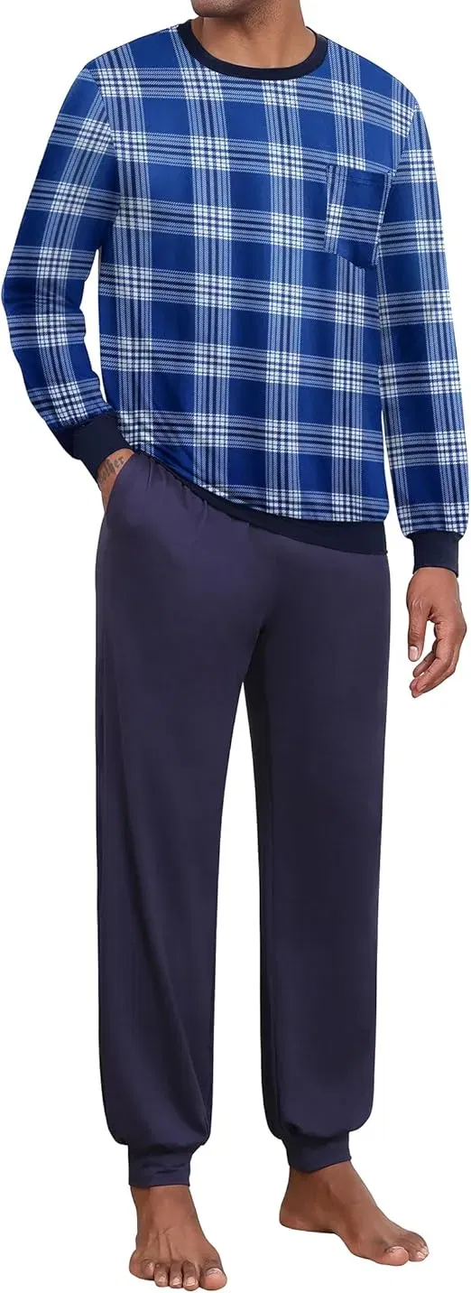 Ekouaer Schlafanzug Herren Lang Weich (7 Farben, Gr. S bis 3XL) für 20,99 € inkl. Prime-Versand (statt 34,99 €)