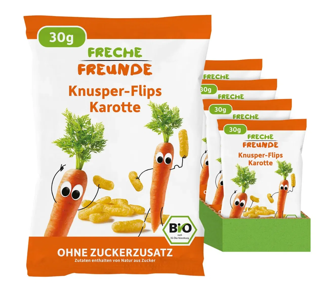 FRECHE FREUNDE Bio Knusper-Flips Karotte (9 x 30 g) ab 6,04 € inkl. Prime-Versand (statt 10,35 €)