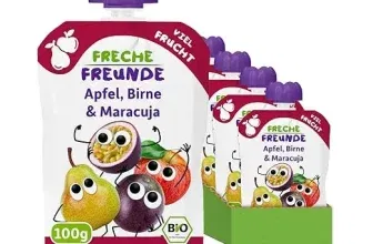 FRECHE FREUNDE Bio Quetschie Apfel, Birne und Passionsfrucht 6er Pack (6 x100 g) ab 3,59 € inkl. Prime-Versand