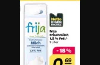 Schnäppchen, Deals und Rabattcodes des Tages - Bild einer Packung Frija Frischmilch 1,5% Fett