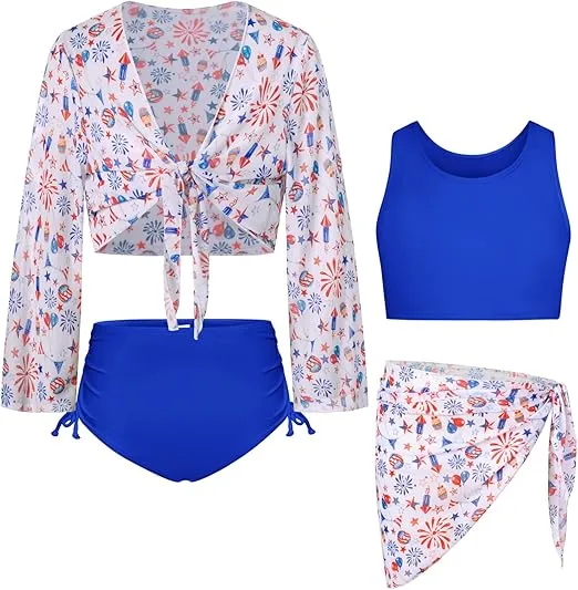 GRACE KARIN Mädchen Badeanzug (Vierteiliges Set) für 11,96 € inkl. Prime-Versand (statt 22,42 €)