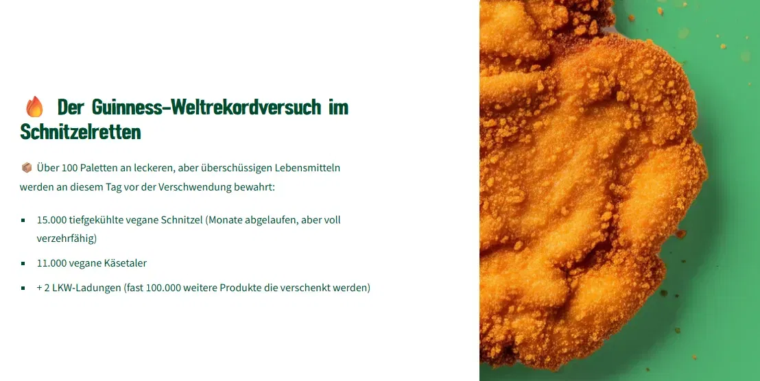 Schnitzle for Free 😍 in Berlin 15.000 vegane Schnitzel, 11.000 vegane Käsetaler und fast 100.000 weitere Produkte am 19. August
