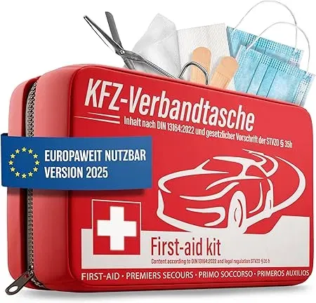 HELDENWERK KFZ Verbandstasche nach aktueller Norm 2025 (DIN 13164:2022 (StVO konform)) für 9,90 € inkl. Prime-Versand (statt 19,95 €)