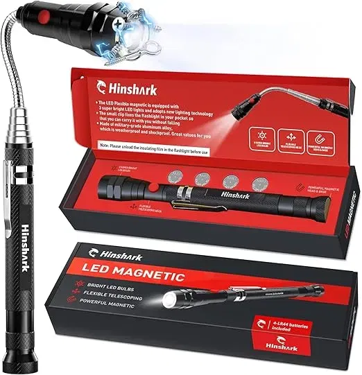 Hinshark Geschenke fuer Maenner Teleskopmagnet Werkzeug mit LED Maennergeschenke Geburtstagsgeschenk Gadgets fuer Maenner Geschenke fuer Papa Weihnachtsgeschenke Adventskalender Fuellung Maenner Schnäppchen, Deals Und Rabattcodes Des Tages - Teleskopmagnet Werkzeug Für Männer Mit Led