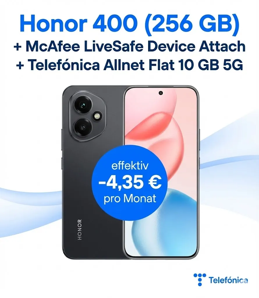 Schnäppchen, Deals und Rabattcodes des Tages - Honor Smartphone mit 256 GB Speicher und Allnet-Flat
